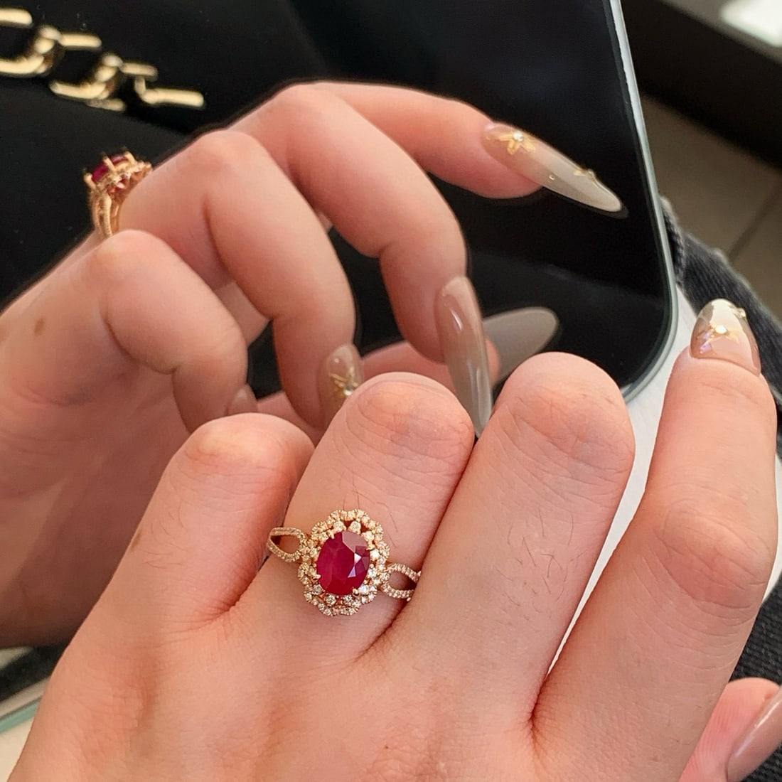 14k Gold 2.49 Ctw Natural Ruby & Diamond Ring - 5