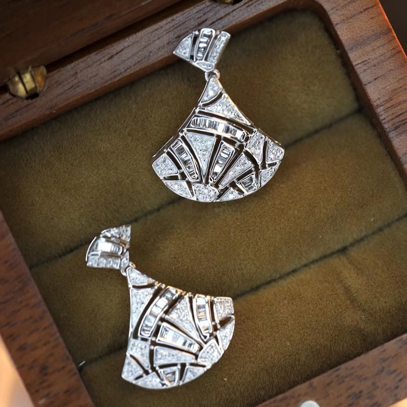 14k Gold 0.8 Ct Natural H Diamond Earrings - 2