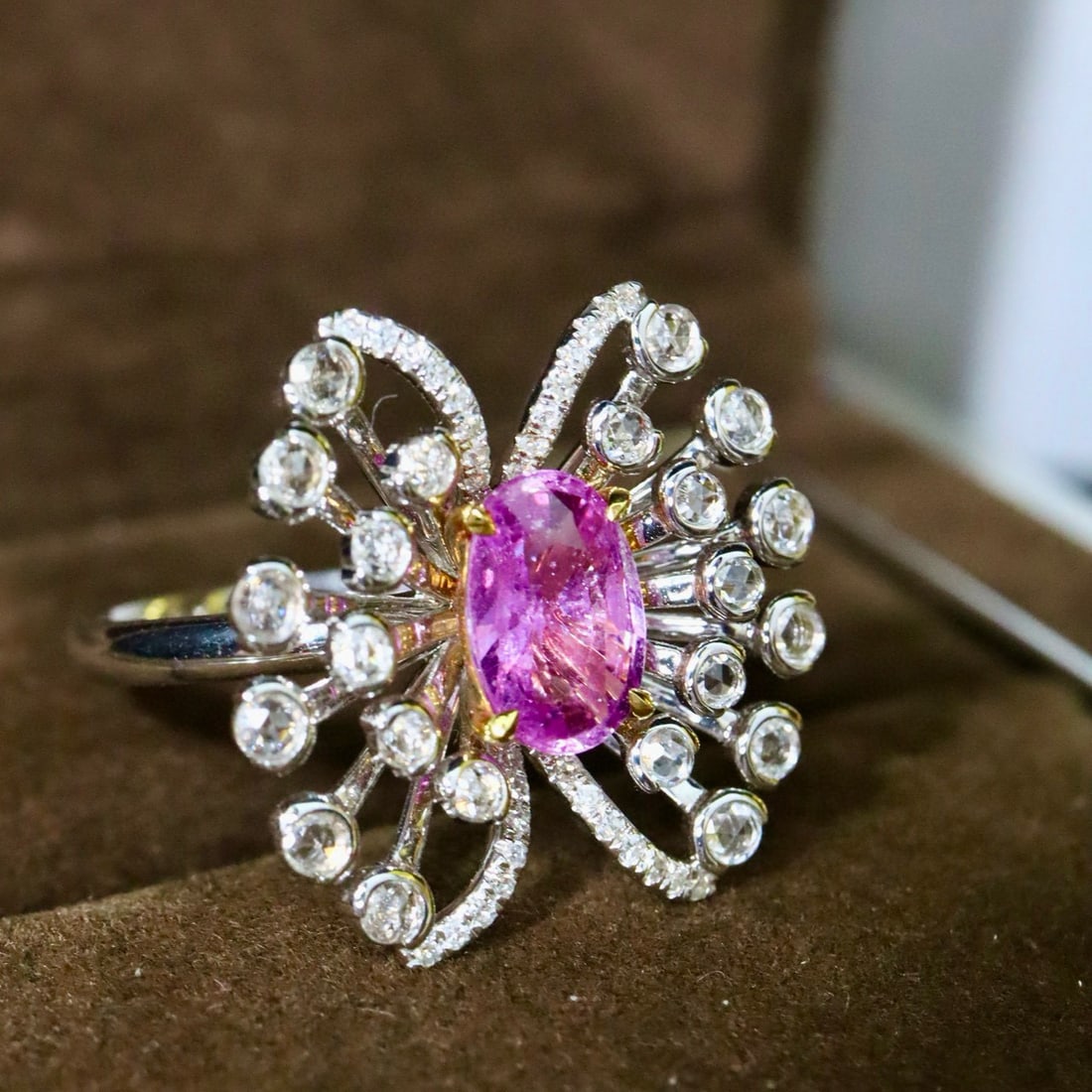 14k Gold 2.14 Ctw Natural Sapphire & Diamond Ring - 4