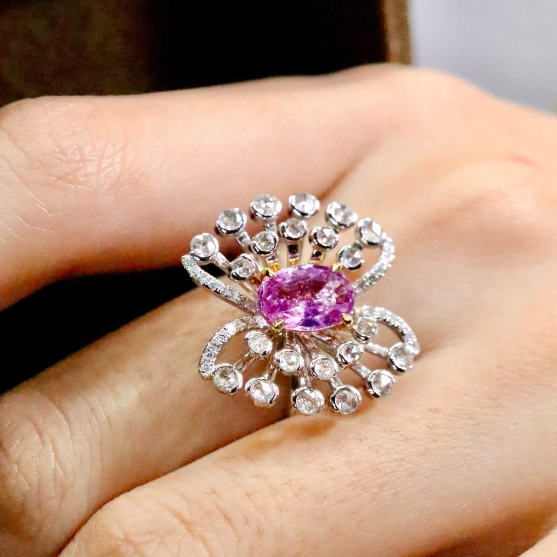 14k Gold 2.14 Ctw Natural Sapphire & Diamond Ring - 5