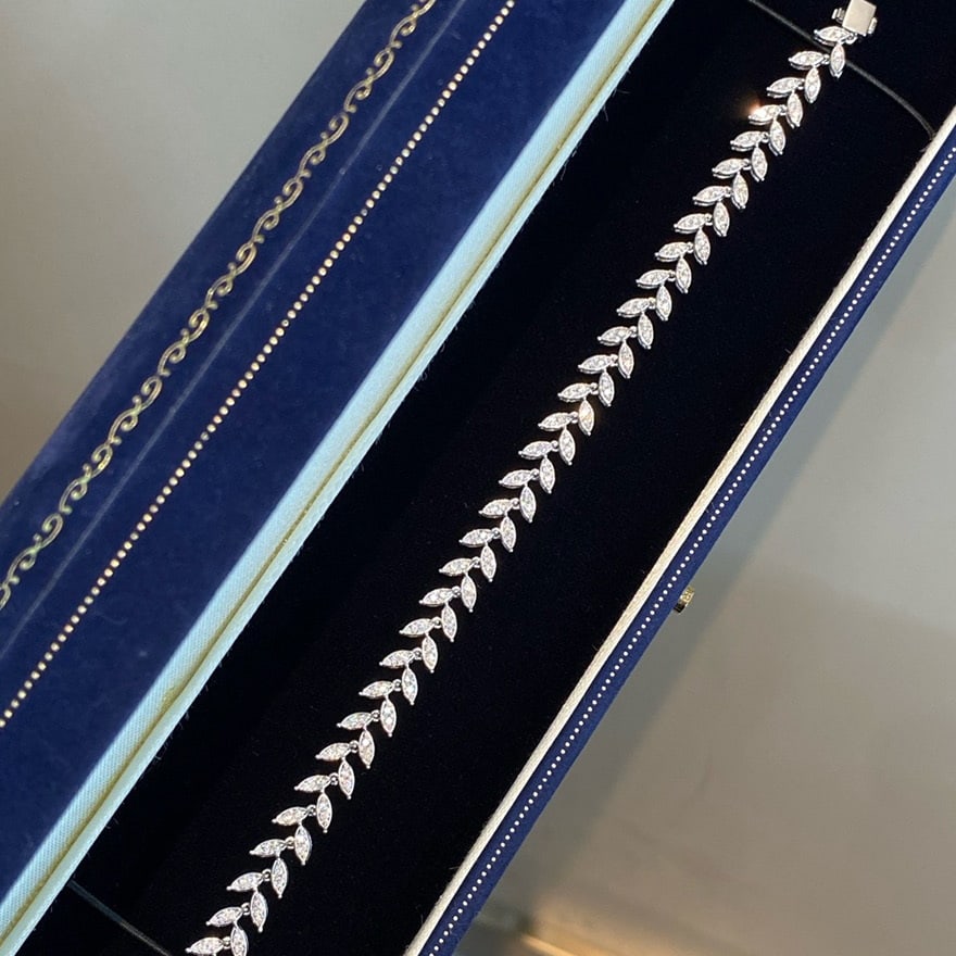 14k Gold 0.75 Ct Natural H Diamond Bracelet - 2