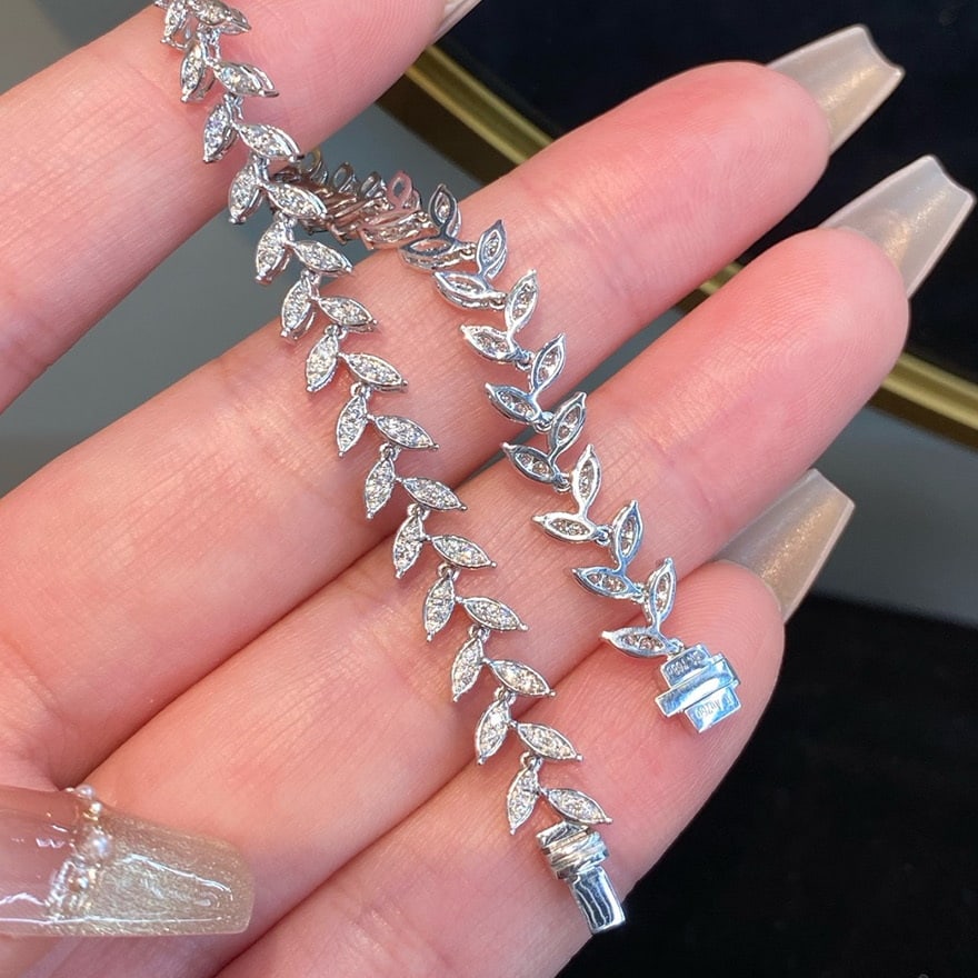 14k Gold 0.75 Ct Natural H Diamond Bracelet - 4