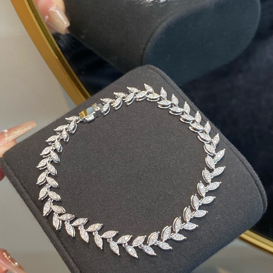 14k Gold 0.75 Ct Natural H Diamond Bracelet - 5