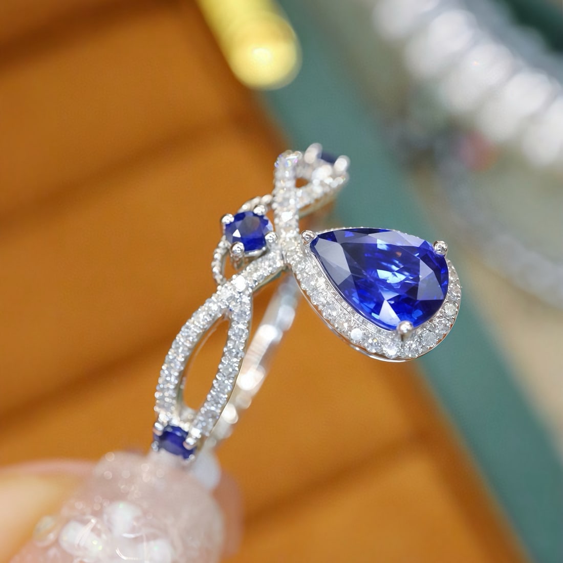 14k Gold 1.09 Ctw Natural Sapphire & Diamond Ring - 2