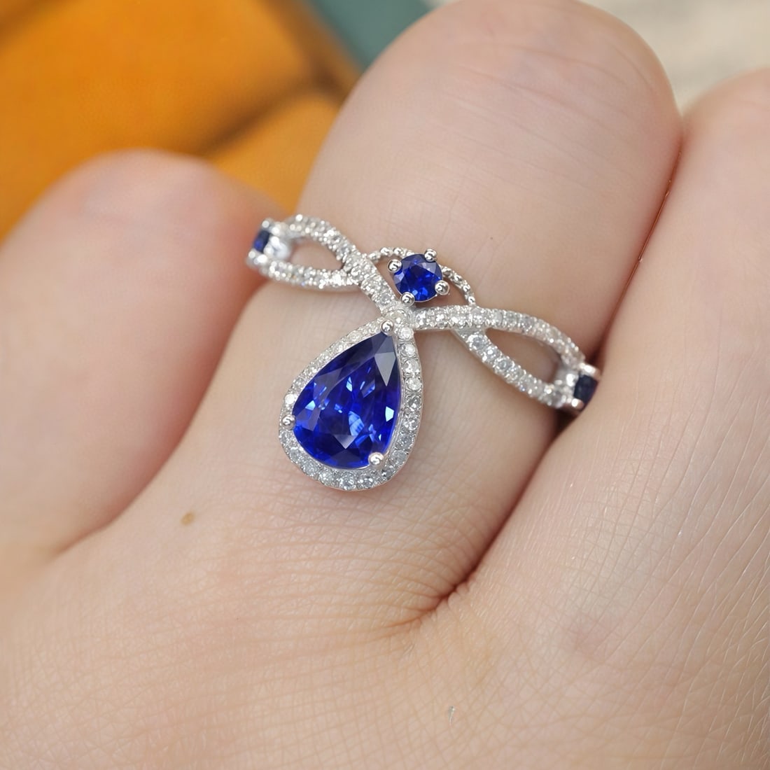 14k Gold 1.09 Ctw Natural Sapphire & Diamond Ring - 5