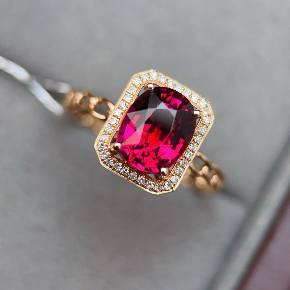 14k Gold 1.96 Ctw Natural Tourmaline & Diamond Ring - 2