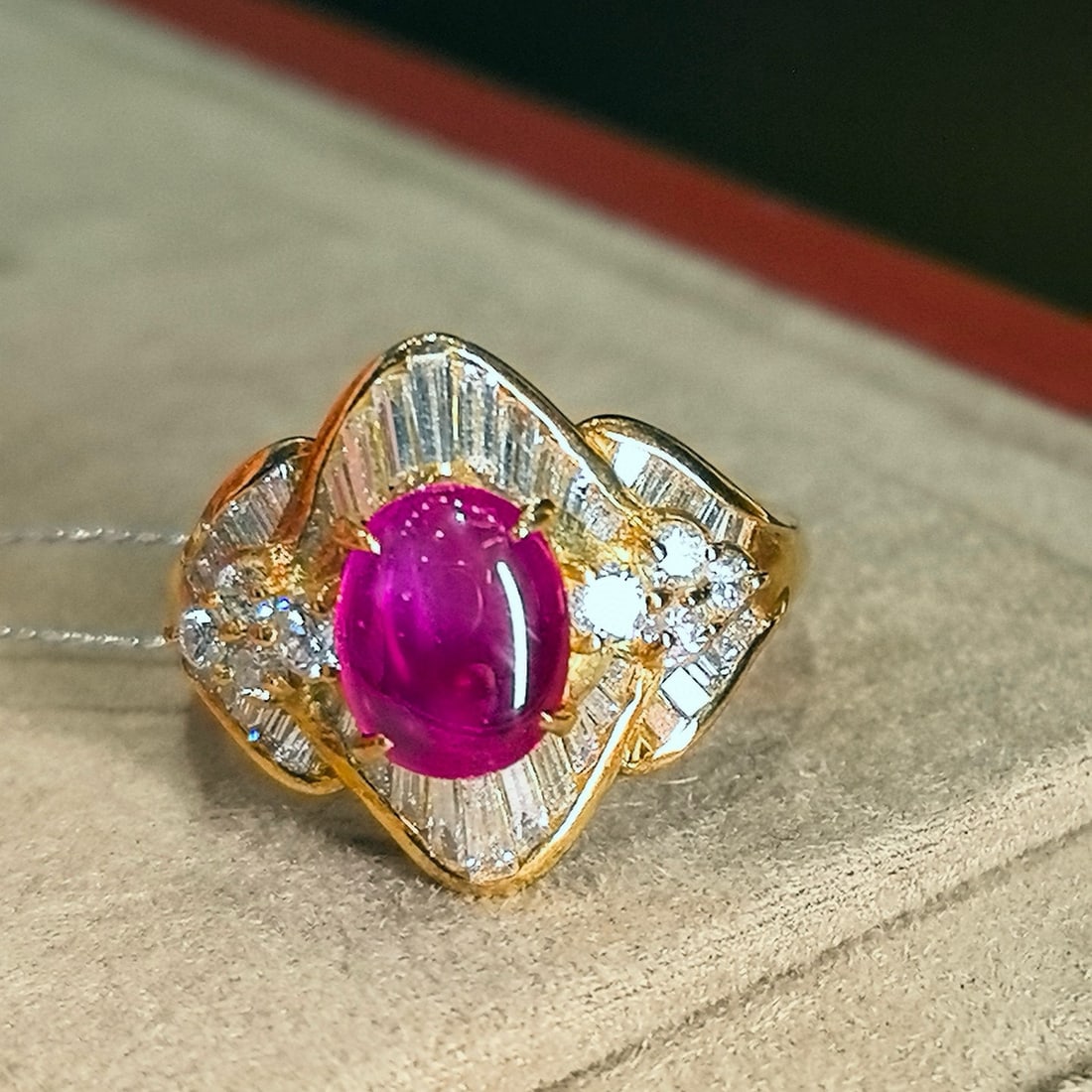 14k Gold 3.19 Ctw Natural Ruby & Diamond Ring - 3