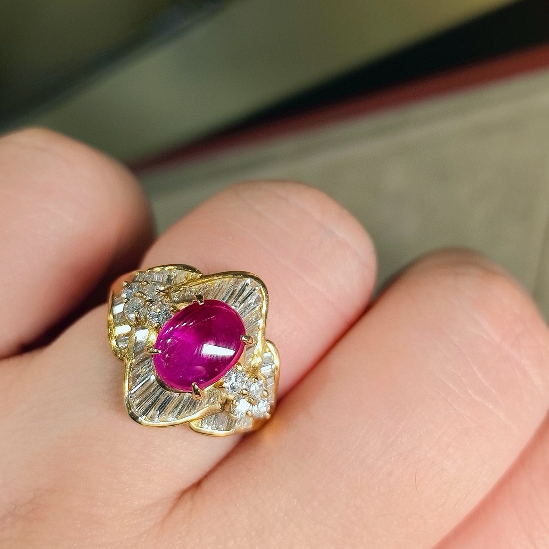 14k Gold 3.19 Ctw Natural Ruby & Diamond Ring - 5