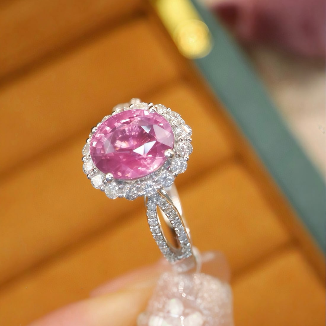 14k Gold 2.50 Ctw Natural Spinel & Diamond Ring - 2