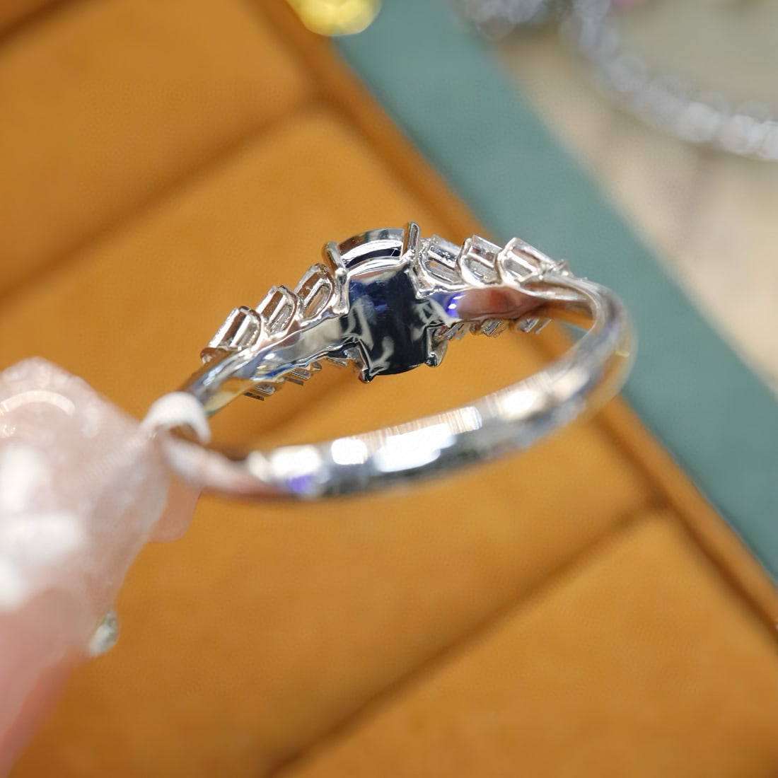 14k Gold 1.57 Ctw Natural Sapphire & Diamond Ring - 4