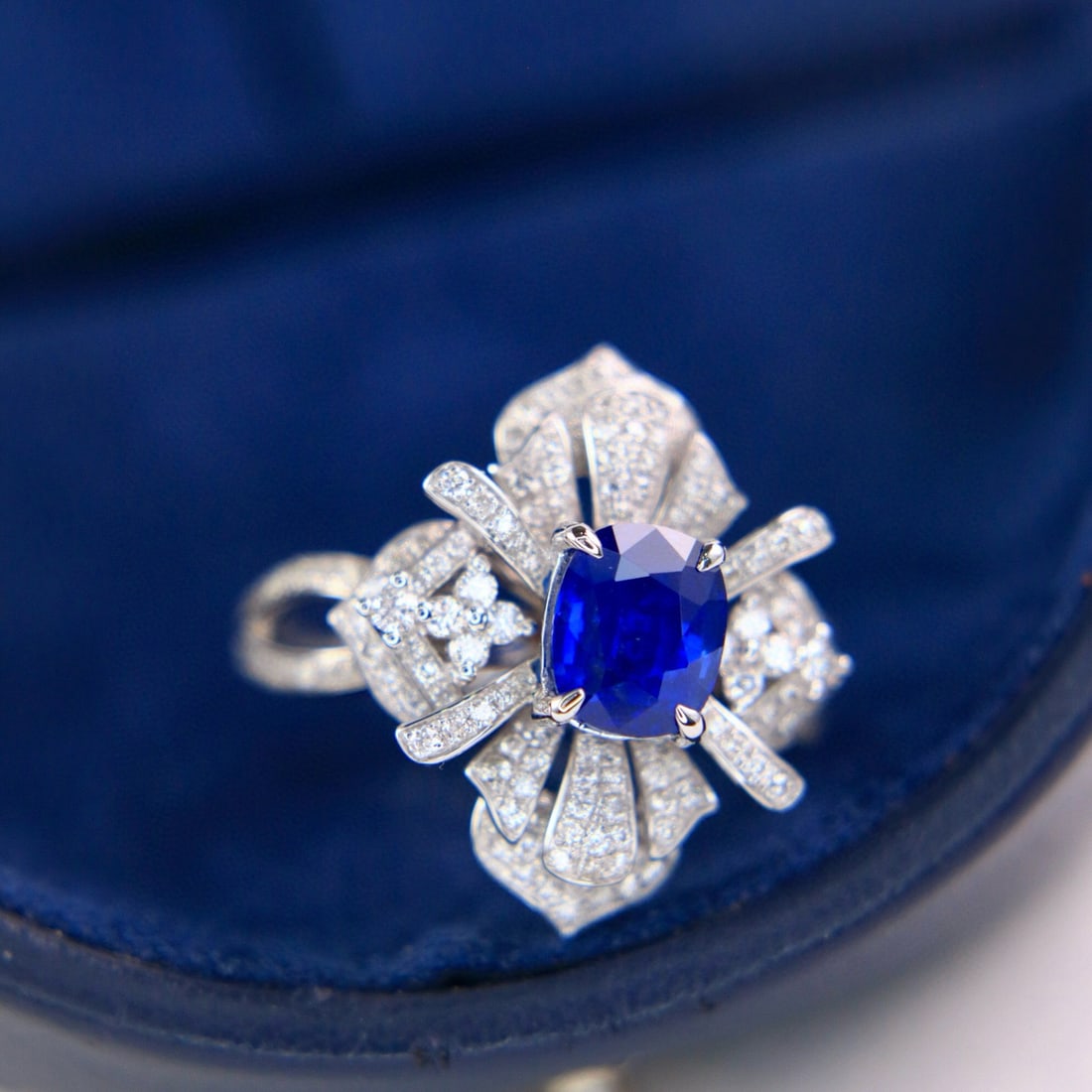 14k Gold 2.71 Ctw Natural Sapphire & Diamond Ring - 5