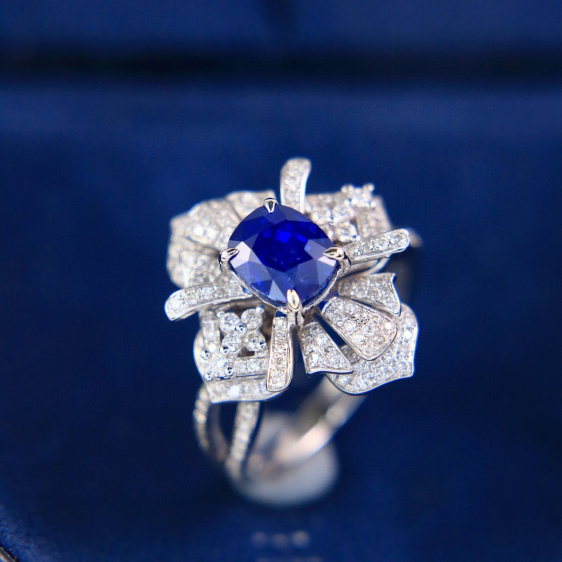 14k Gold 2.71 Ctw Natural Sapphire & Diamond Ring - 6