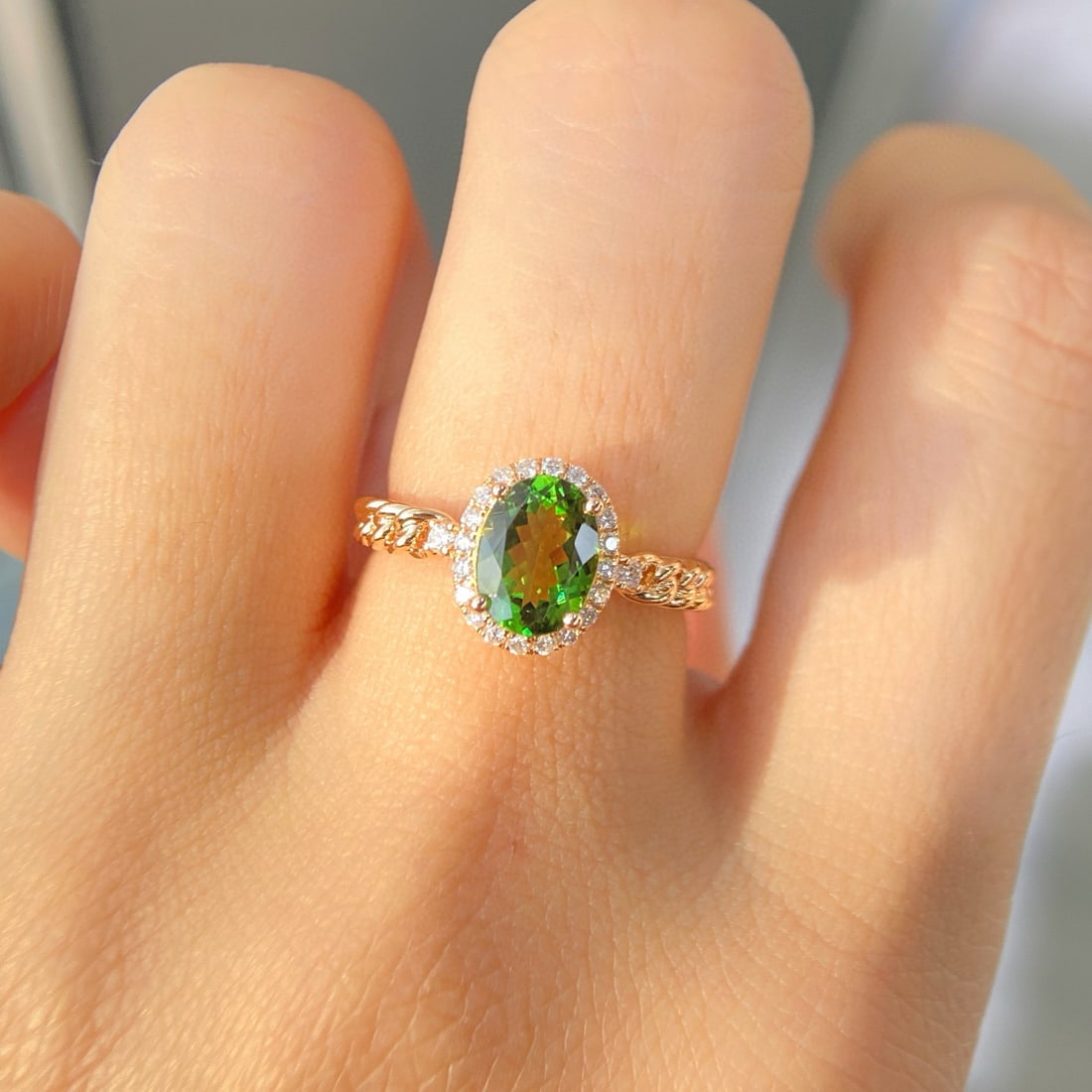 14k Gold 1.41 Ctw Natural Tourmaline & Diamond Ring - 3