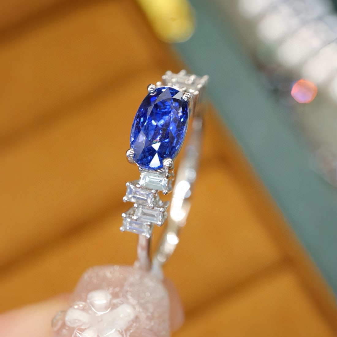 14k Gold 1.56 Ctw Natural Sapphire & Diamond Ring - 2