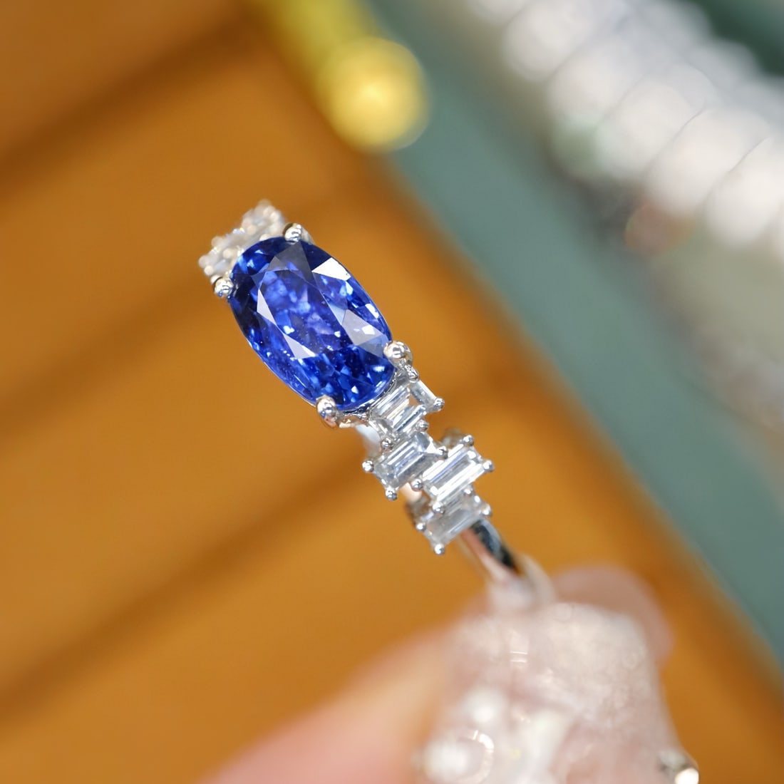 14k Gold 1.56 Ctw Natural Sapphire & Diamond Ring - 3