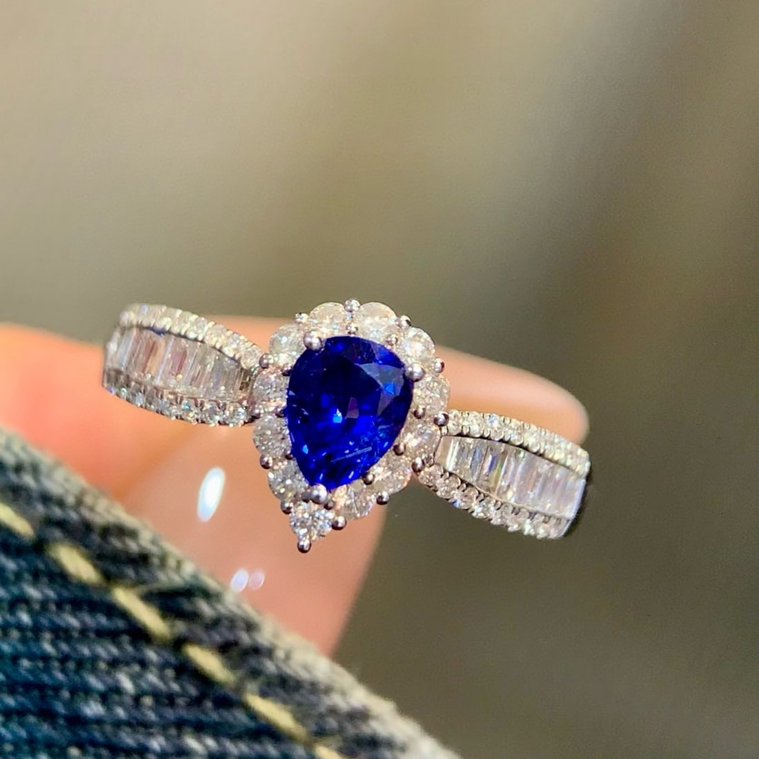 14k Gold 1.17 Ctw Natural Sapphire & Diamond Ring - 2