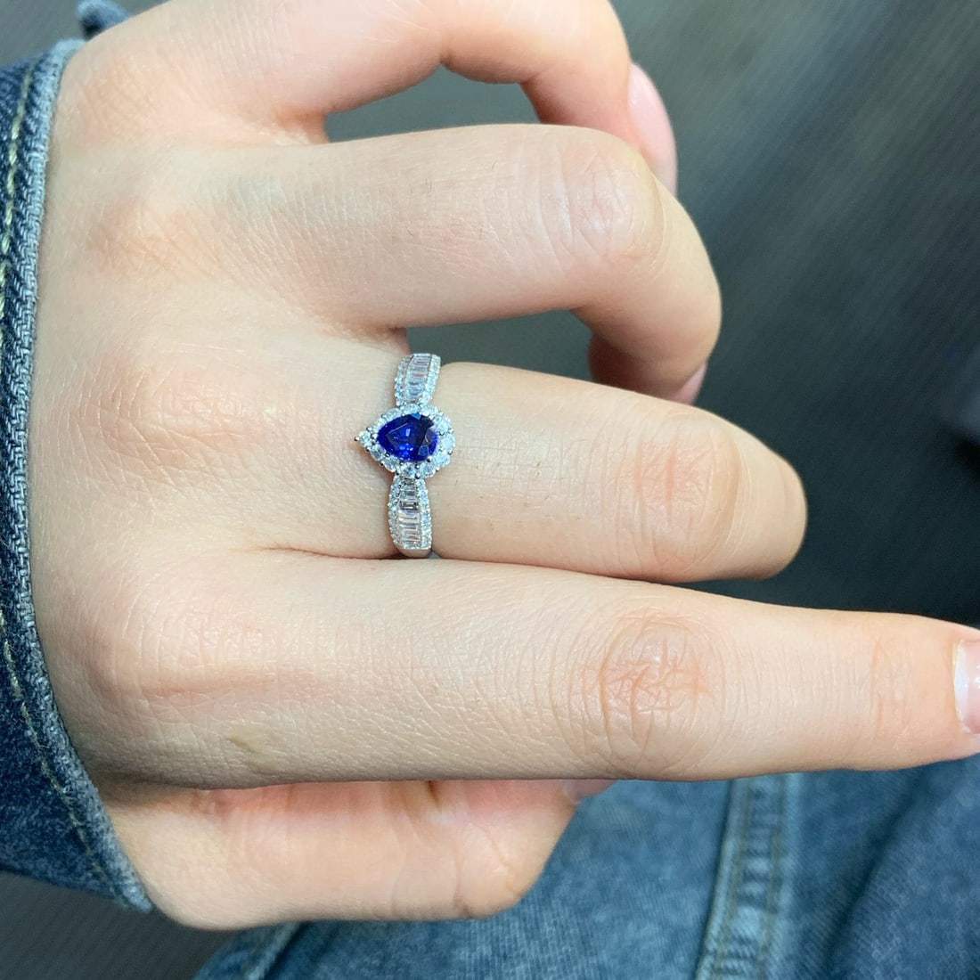 14k Gold 1.17 Ctw Natural Sapphire & Diamond Ring - 3