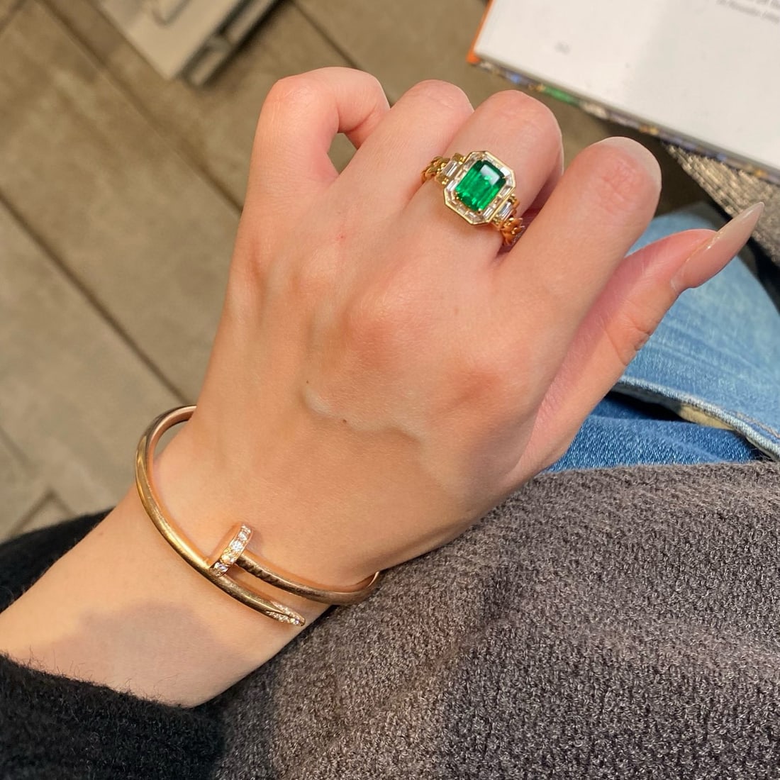 14k Gold 2.01 Ctw Vivid Green Natural Emerald & Diamond Ring - 4