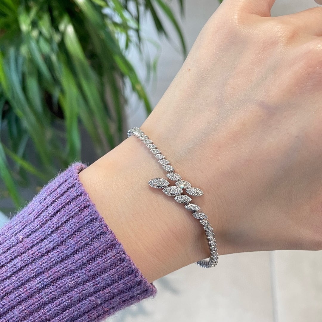 14k Gold 1.75 Ct Natural H Diamond Bracelet (1 of 7)