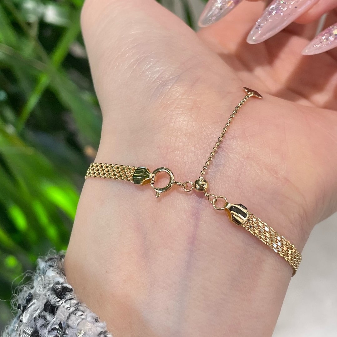 14k Gold 0.35 Ct Natural Ruby & Diamond Bracelet - 4