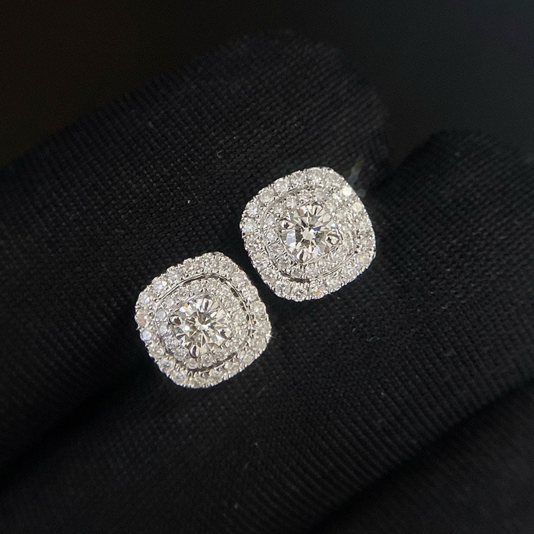 14k Gold 0.67 Ctw Natural H Diamond Earrings - 2