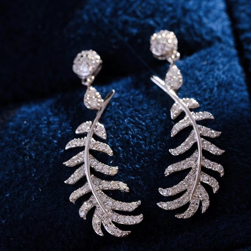 14k Gold 0.5 Ct Natural H Diamond Earrings - 2