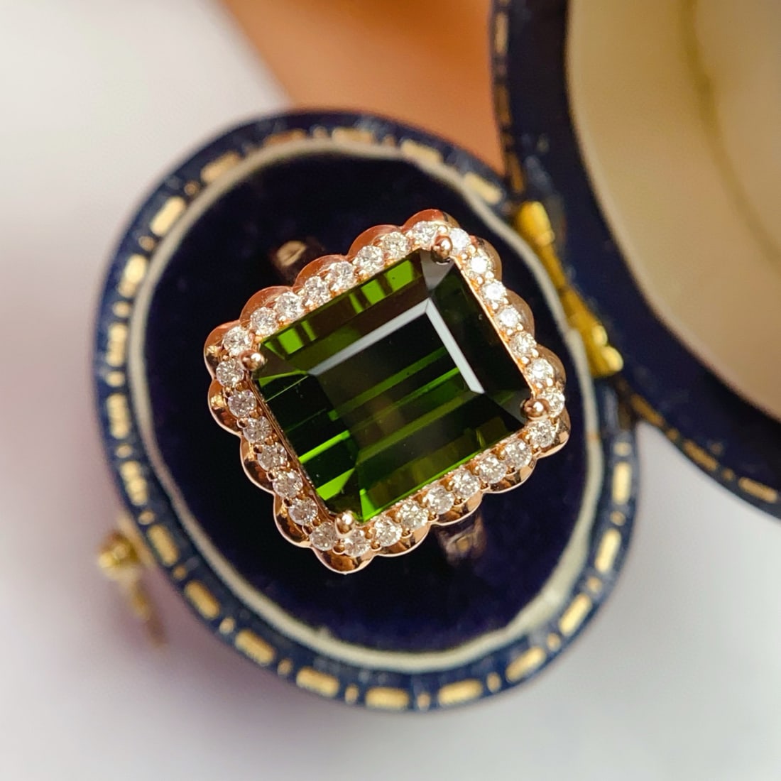 14k Gold 6.10 Ct Natural Tourmaline & Diamond Ring - 2