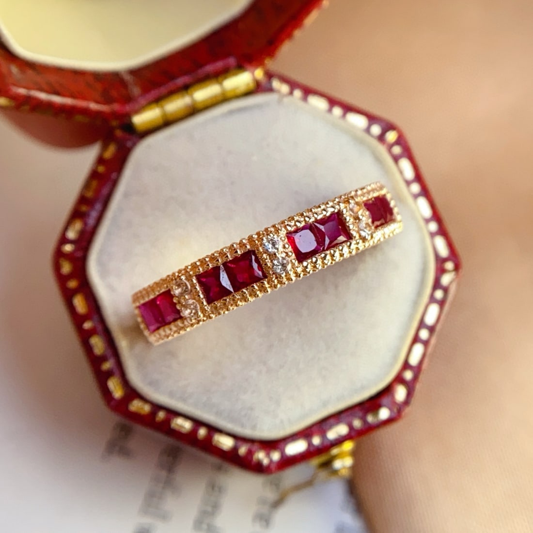 14k Gold 1.00 Ct Natural Ruby & Sapphire Ring - 2
