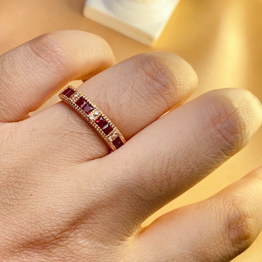 14k Gold 1.00 Ct Natural Ruby & Sapphire Ring - 6