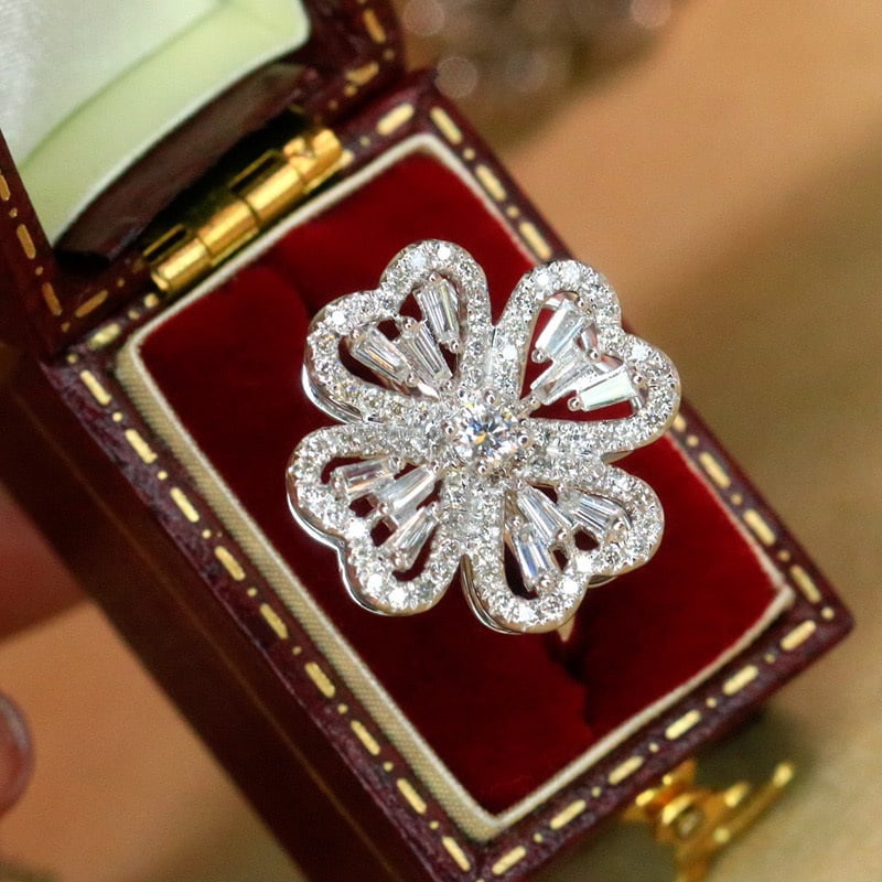 14k Gold 0.75 Ct Natural H Diamond Ring - 2