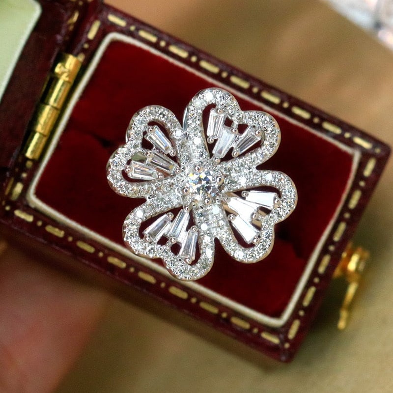 14k Gold 0.75 Ct Natural H Diamond Ring - 4