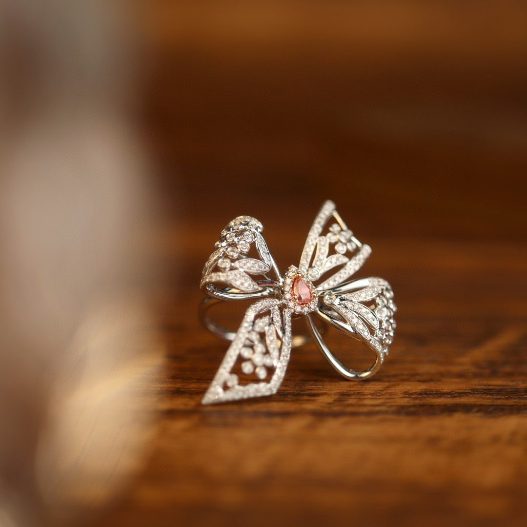 14k Gold 0.92 Ctw Natural Pink Diamond & Diamond Ring - 2