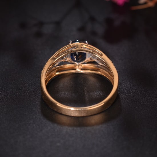 14k Gold 1.47 Ctw Natural Sapphire & Diamond Ring - 4