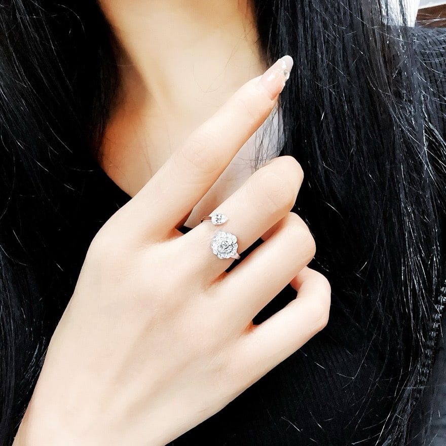 14k Gold 0.3 Ct Natural H Diamond Ring - 3