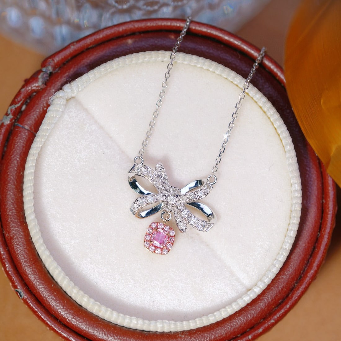 14k Gold 0.50 Ct Natural Color Diamond Necklace - 3