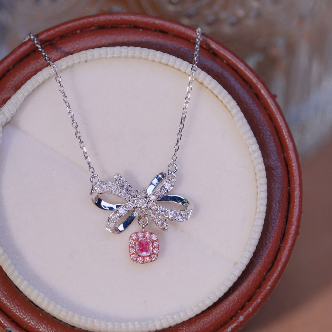 14k Gold 0.50 Ct Natural Color Diamond Necklace - 8