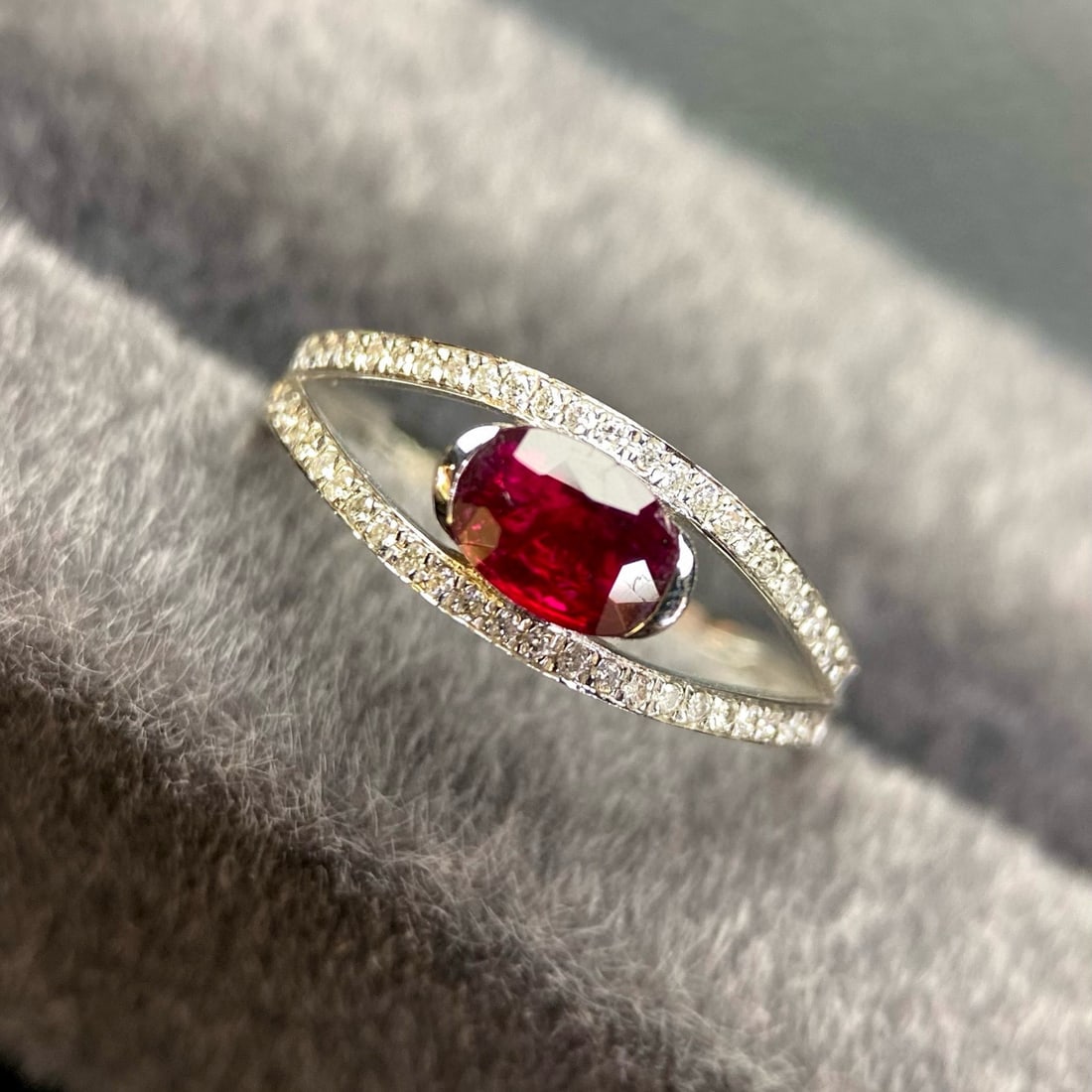 14k Gold 0.62 Ct Natural Ruby & Diamond Ring - 2