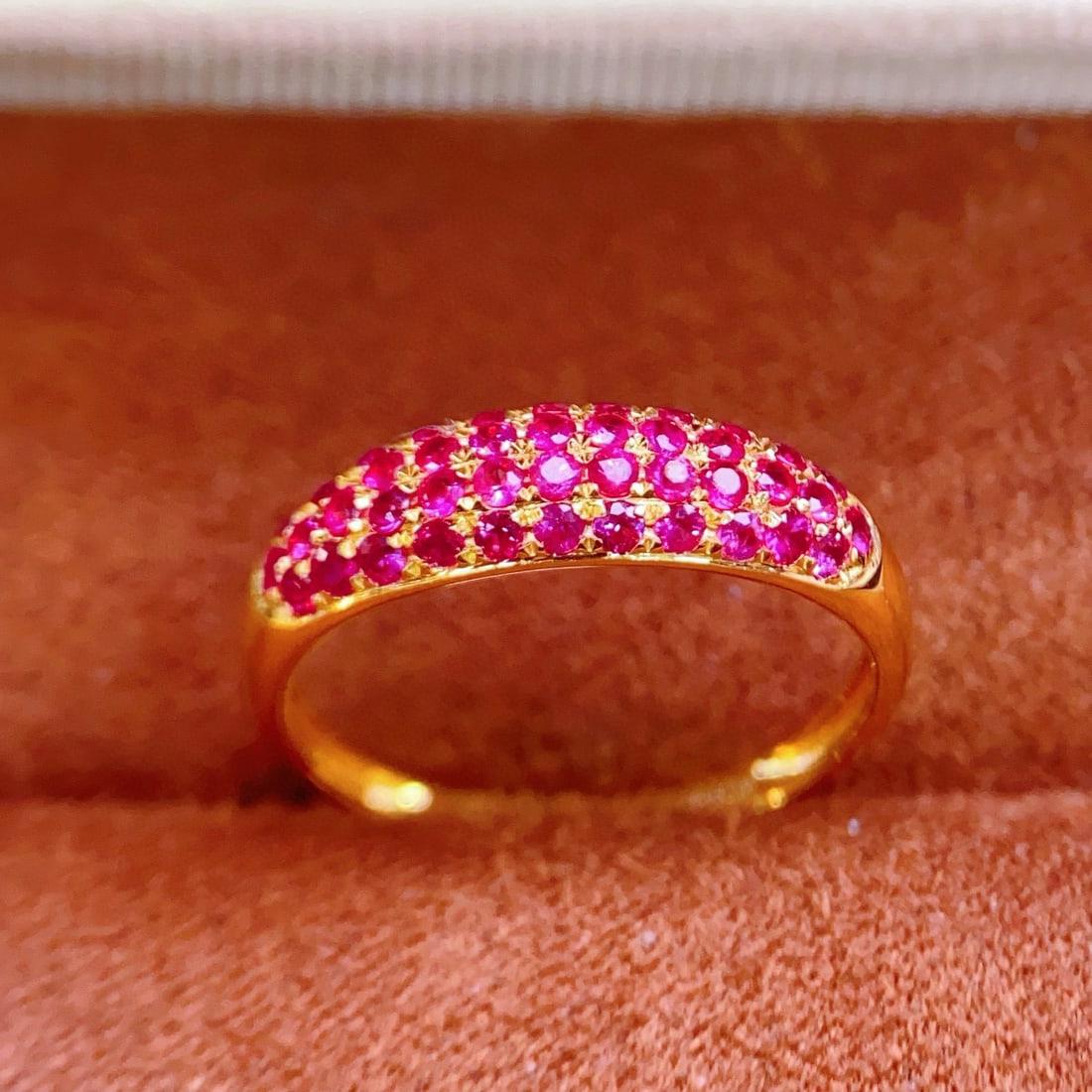 14k Gold 0.9 Ct Natural Ruby Ring - 6