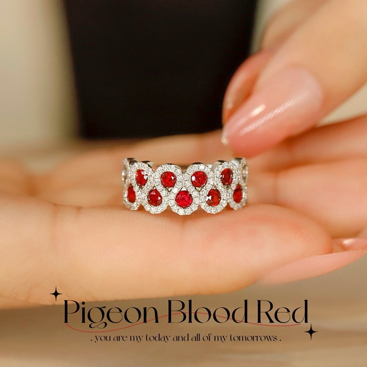 14k Gold 1.16 Ctw Natural Ruby & Diamond Ring: Ref:231090327 // gold content:14k gold // ring size:7. 25us // // main gemstone:ruby // shape:round // carat weight:0. 79ct // color:pigeonblood red // treatment:natural // cut grade:g // //