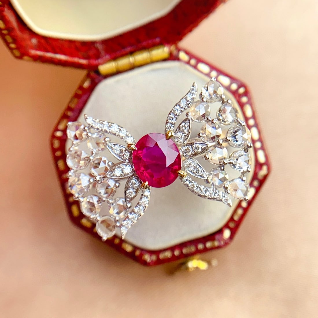 14k Gold 2.19 Ctw Natural Ruby & Diamond Ring - 5