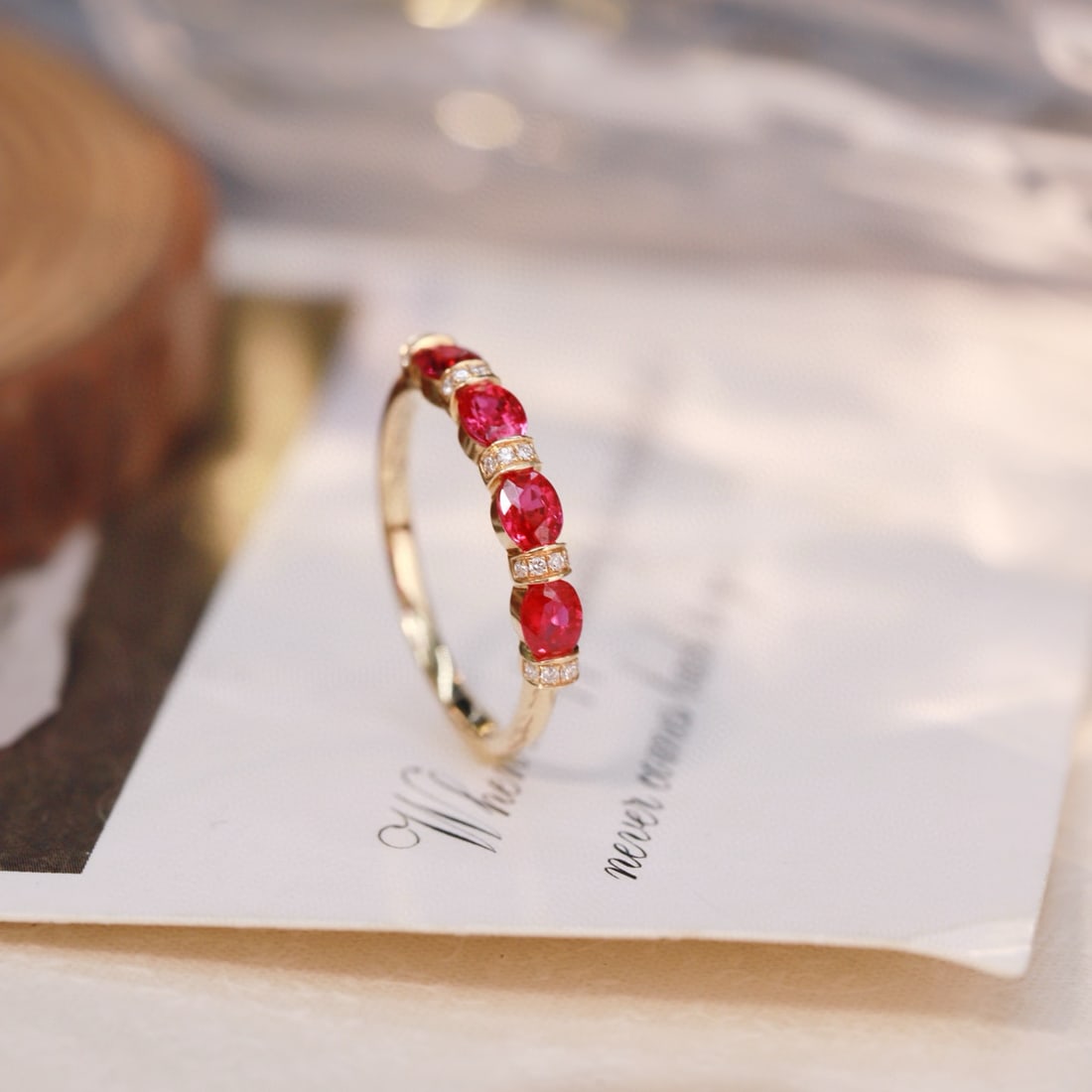 14k Gold 0.96 Ctw Natural Ruby & Diamond Ring - 6