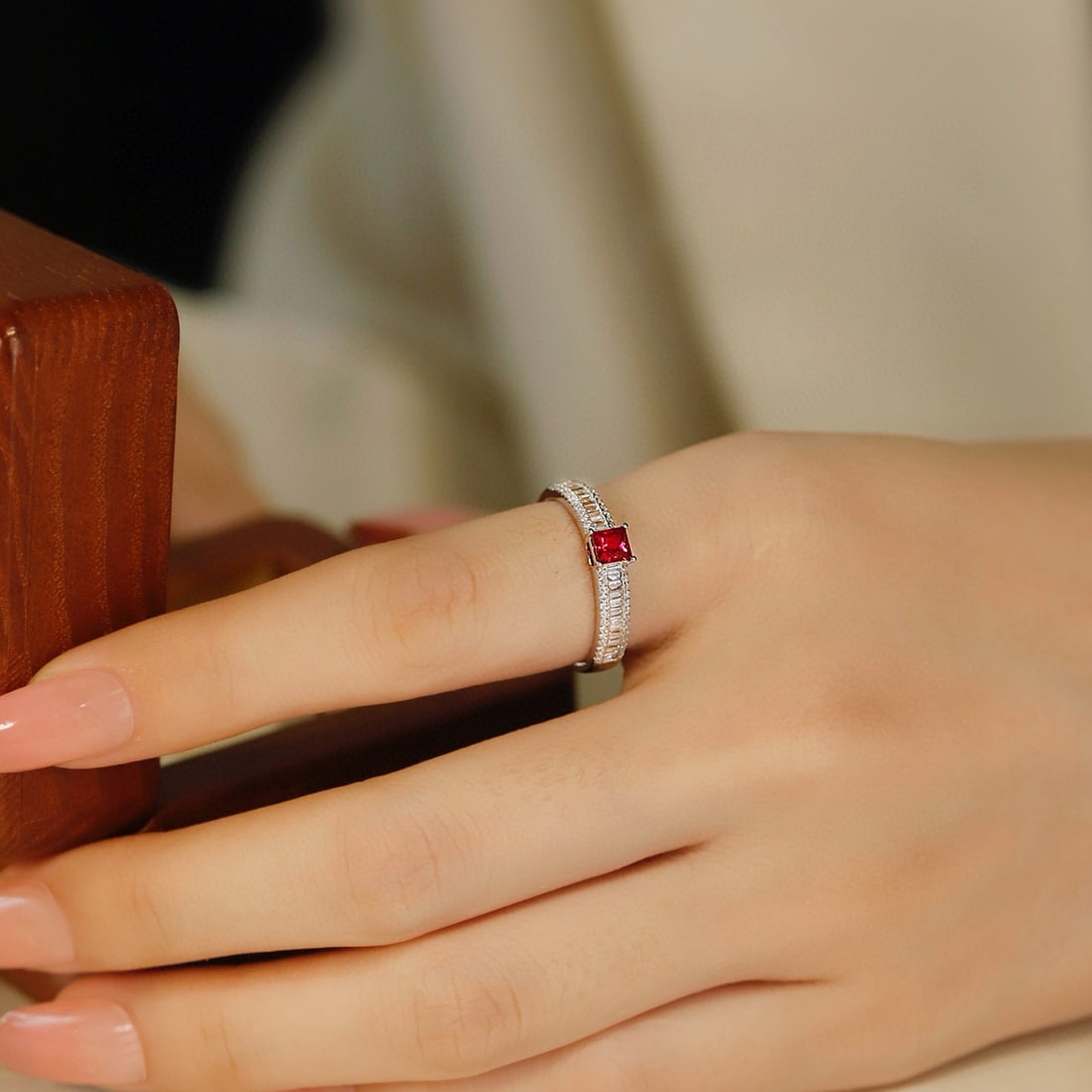 14k Gold 0.62 Ctw Natural Ruby & Diamond Ring - 2