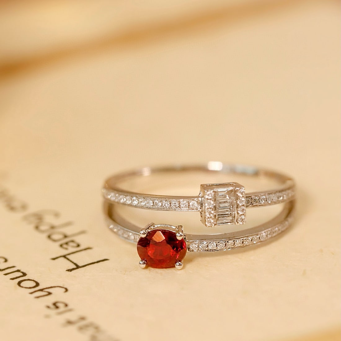 14k Gold 0.57 Ctw Natural Ruby & Diamond Ring - 3