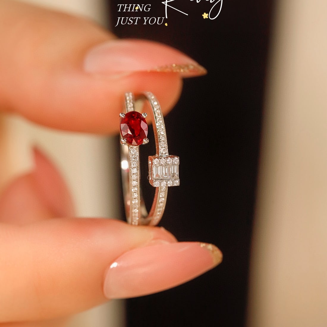 14k Gold 0.57 Ctw Natural Ruby & Diamond Ring - 4