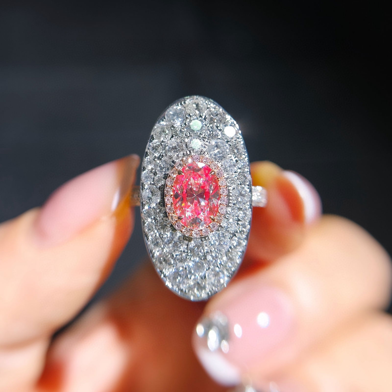 14k Gold 2.76 Ctw Natural Pink Diamond & Diamond Ring (1 of 6)