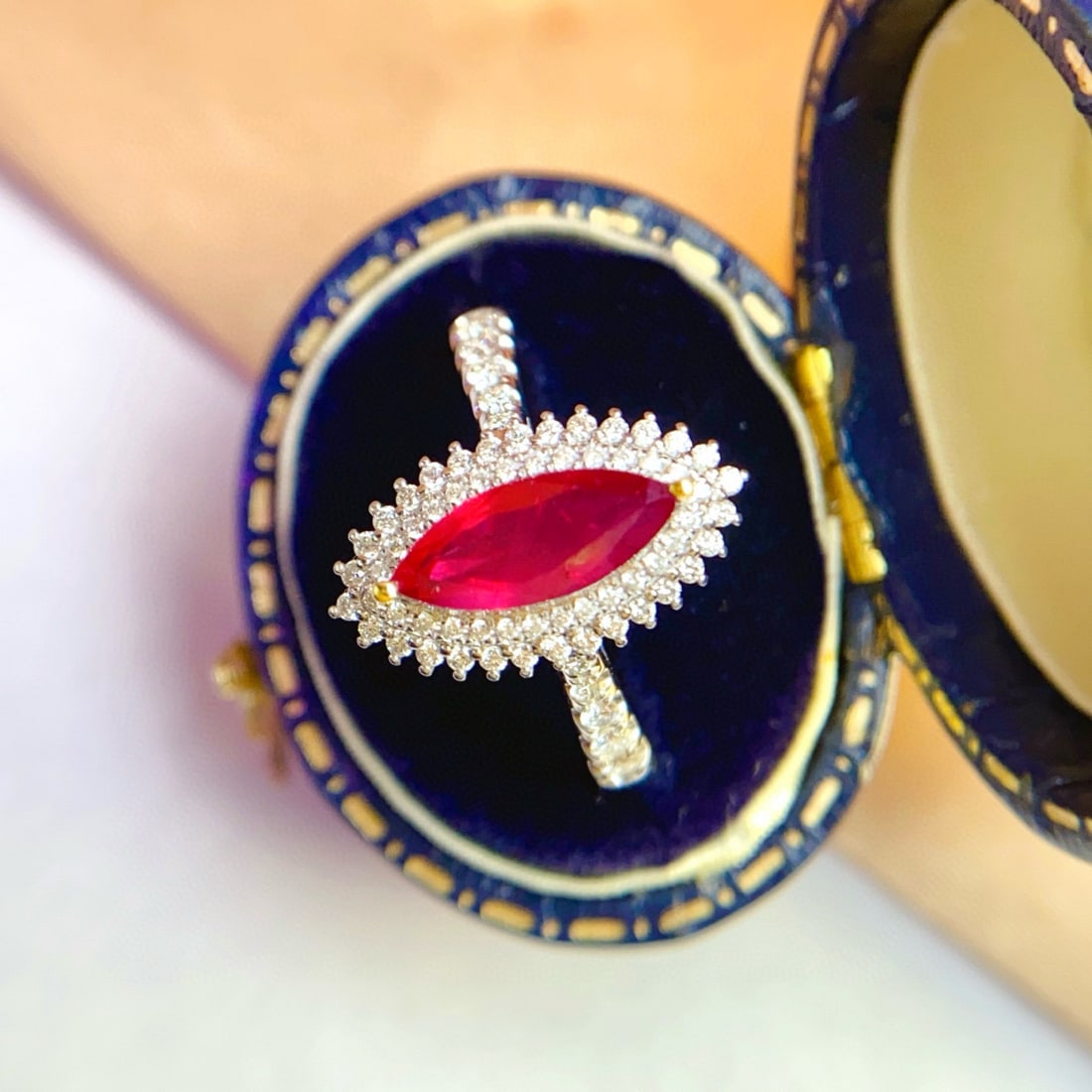 14k Gold 1.00 Ct Natural Ruby & Diamond Ring - 2