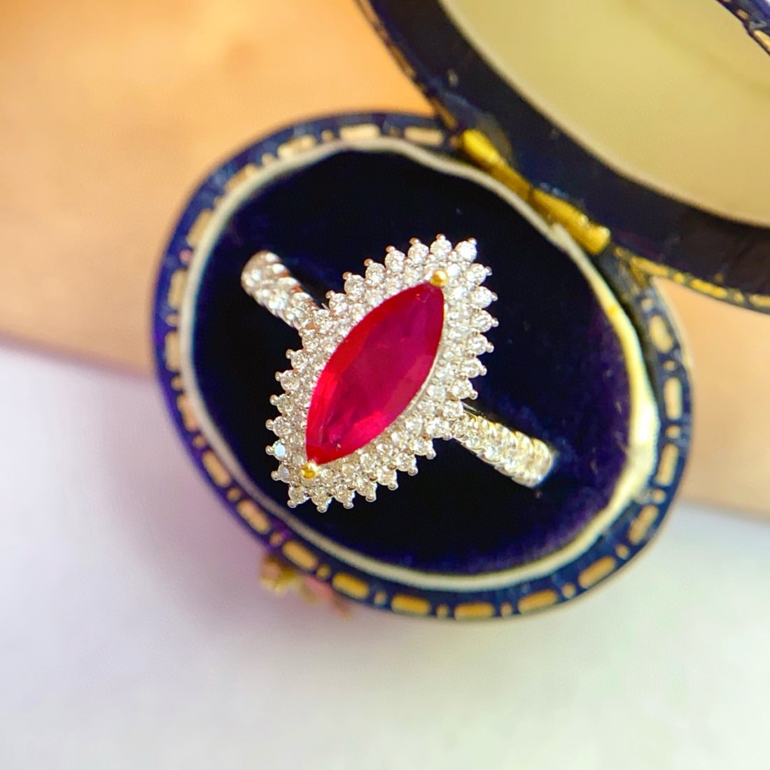 14k Gold 1.00 Ct Natural Ruby & Diamond Ring - 5