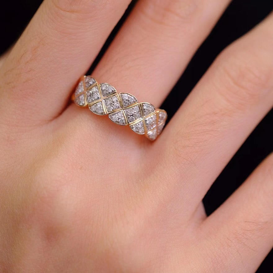 14k Gold 0.5 Ct Natural H Diamond Ring - 3