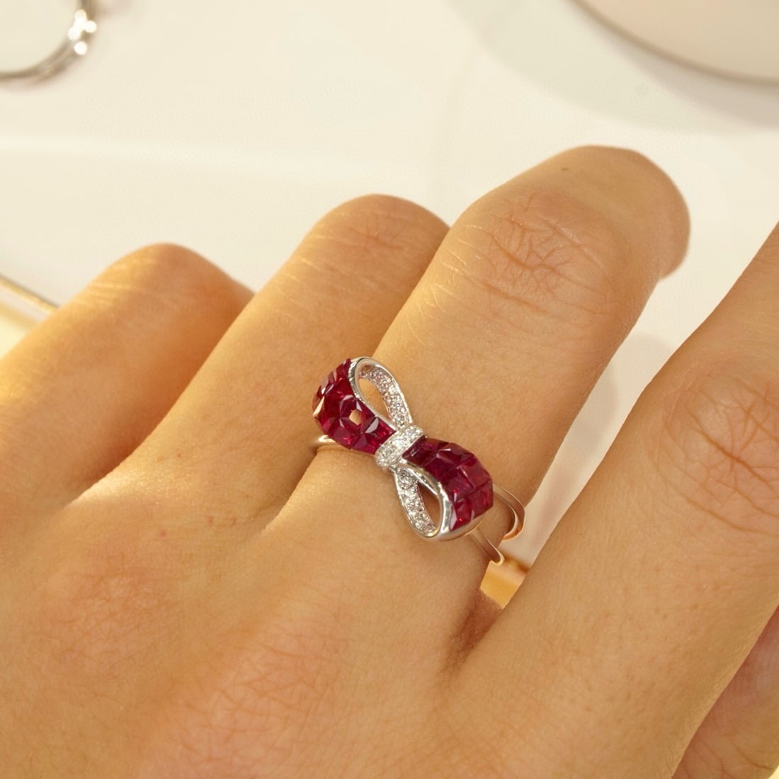 14k Gold 1.56 Ctw Natural Ruby & Diamond Ring - 5