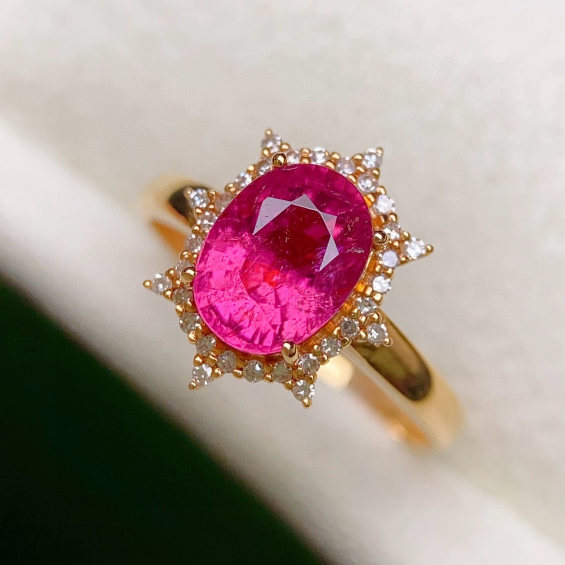 14k Gold 2.41 Ctw Natural Tourmaline & Diamond Ring - 2